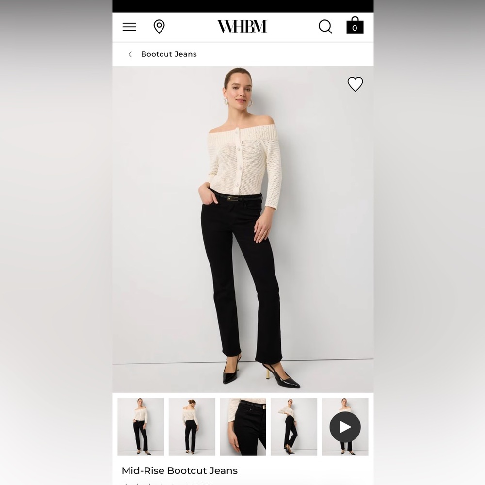 White House Black Market Black Mid-Rise Bootcut Jeans